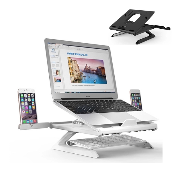 Angle Adjustable Laptop Stand With Foldable Legs And Holder - Image 1
