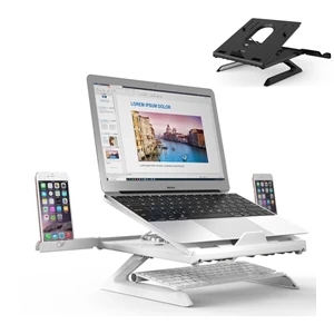 Angle Adjustable Laptop Stand With Foldable Legs And Holder