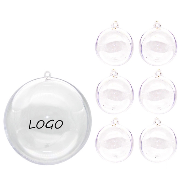 Holiday Ornament Transparent Plastic Round Ball - Image 1