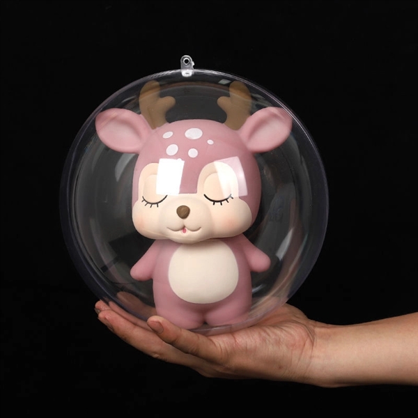 Holiday Ornament Transparent Plastic Round Ball - Image 5