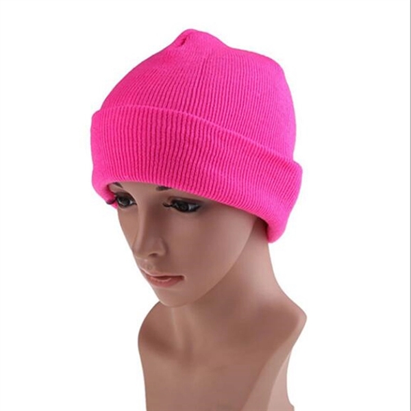 Daily Warm Winter Knit Beanie Hat With Cuff - Image 3