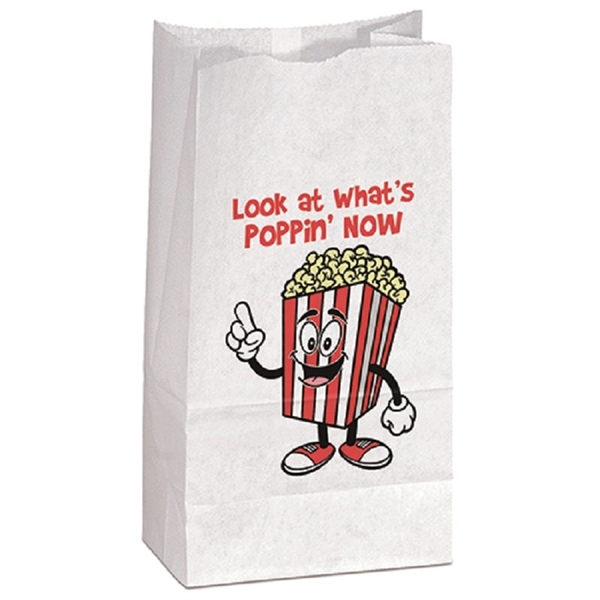 Popcorn Bag- White/Brown - Image 1