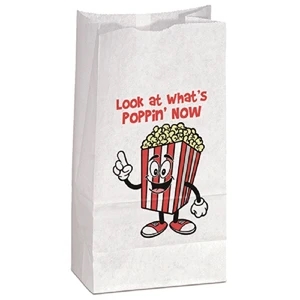 Popcorn Bag- White/Brown