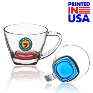 6 oz. Classis Glass Coffee Mugs w/ Custom Logo & Handle Cups