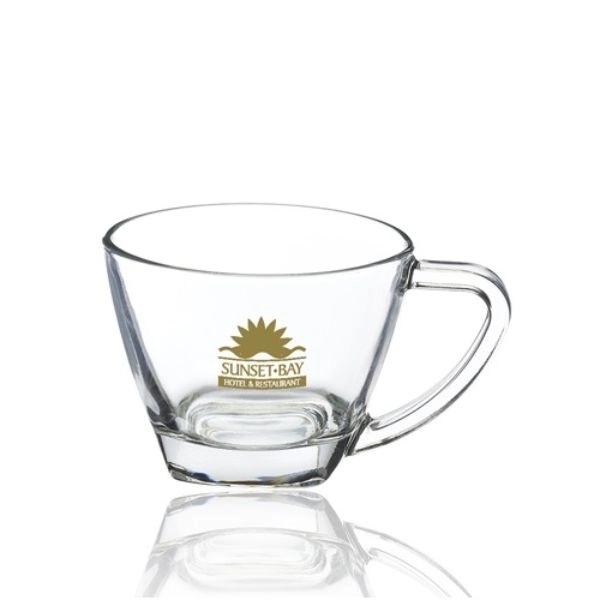 6 oz. Classis Glass Coffee Mugs w/ Custom Logo & Handle Cups - Image 2