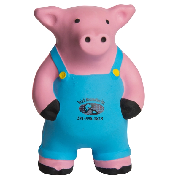 Squeezies® Farmer Pig Stress Reliever - Image 1