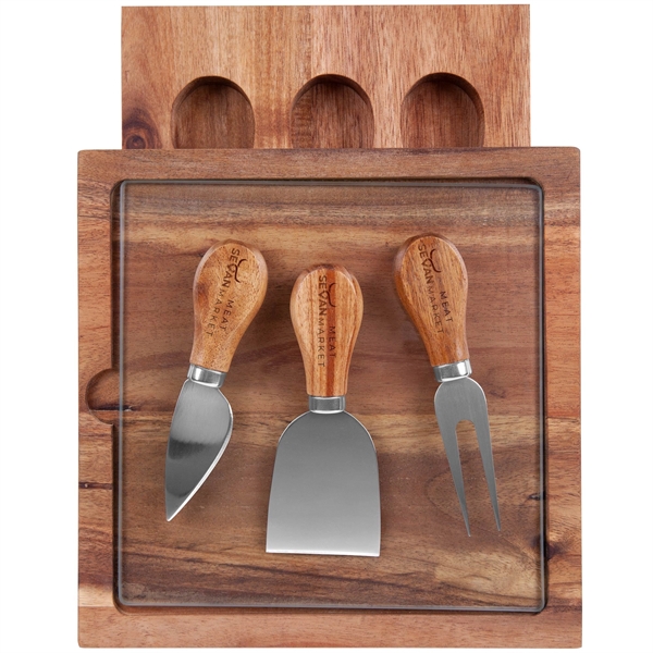 Braemar Glass Cheese Board & Knife - Image 3