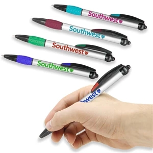 Promotional Plastic Pens w/ Colorful rubber grips Metal Pen