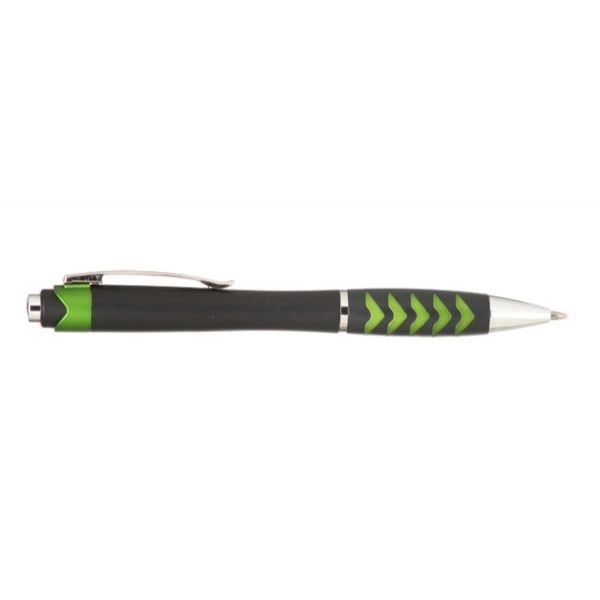 Ballpoint Pens w/Metallic accents & Colored Grip Plastic Pen - Image 3