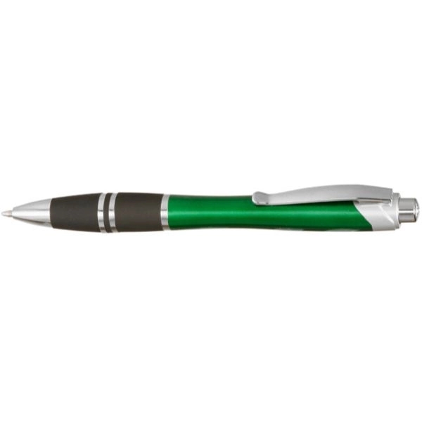 Silver Accent Plastic Pens w/ Rubber Grips & Colorful barrel - Image 3