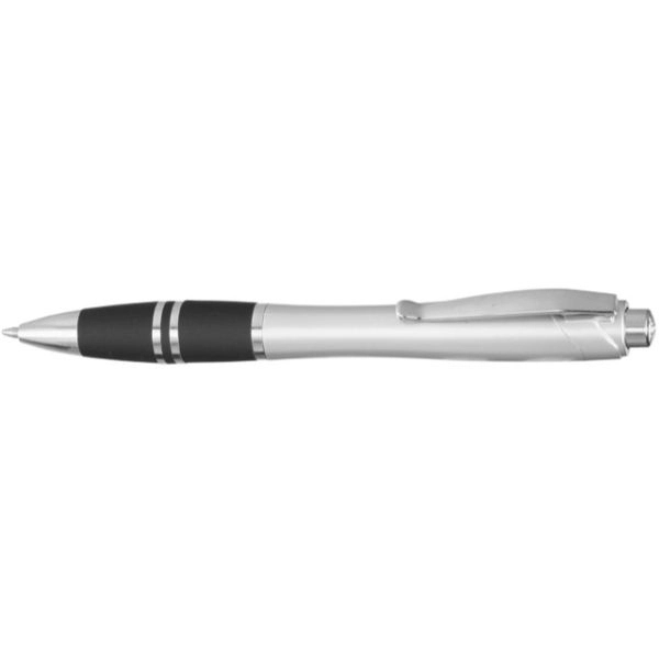 Silver Accent Plastic Pens w/ Rubber Grips & Colorful barrel - Image 6