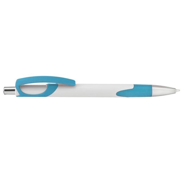 Ballpoint Pen w/ Fun Color Accent & Rubber Grip Plastic Pens - Image 3