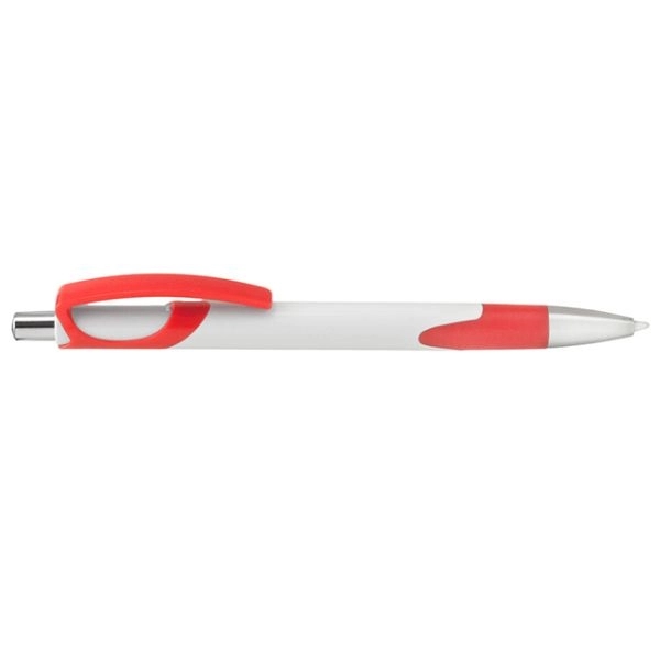 Ballpoint Pen w/ Fun Color Accent & Rubber Grip Plastic Pens - Image 5