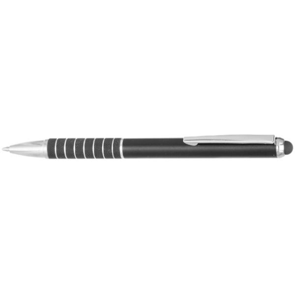 Twist Action Metal Pens w/ Stylus & Chrome Accent 2-in-1 Pen - Image 2