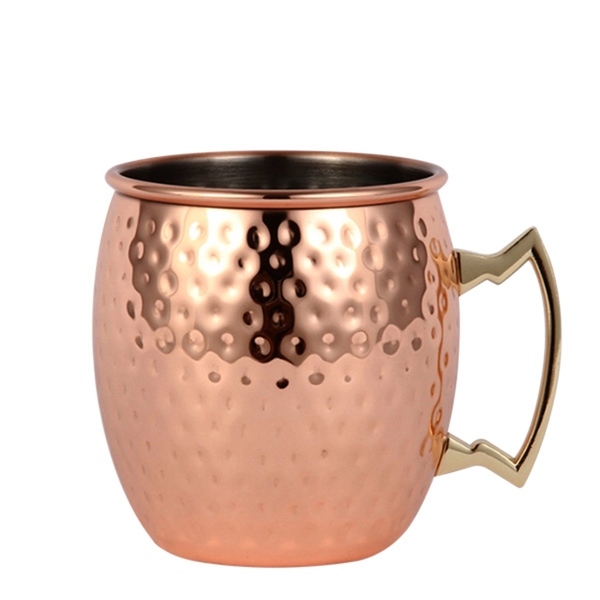 44 Oz. Hammered Stainless Steel Moscow Mule Mug - Image 2