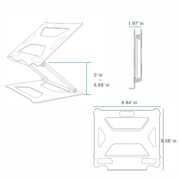 Portable Laptop Holder Riser Computer Tablet Stand - Image 2
