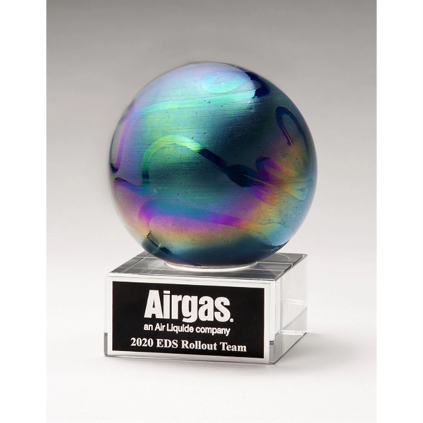 Metallic Prism-Effect Art Glass Globe Award