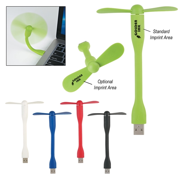 USB Two Blade Mini Flexible Fan - Image 1