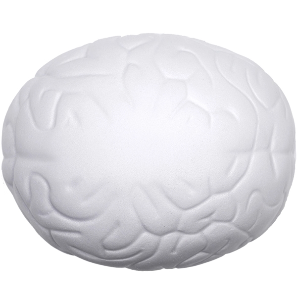 Brain Stress Ball w/ Custom Logo Textured PU Stress Reliever - Image 2