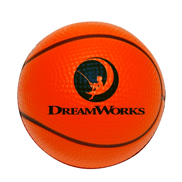 Basketball Stress Reliever w/Custom Logo PU Foam Stress Ball - Image 1
