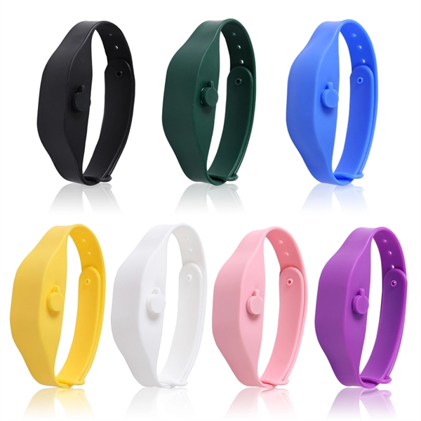 Refillable Hand Sanitizer Wristband With Squeeze Bottle     - Image 2