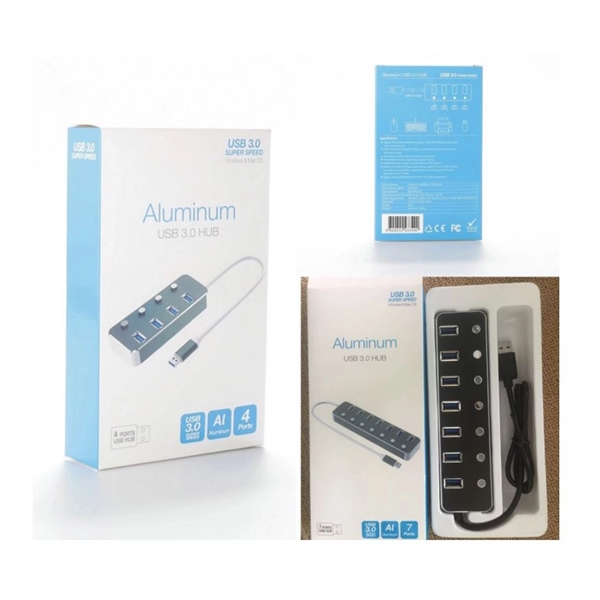USB 3.0 Hub Aluminum 4 Ports Individual Power Control - Image 4