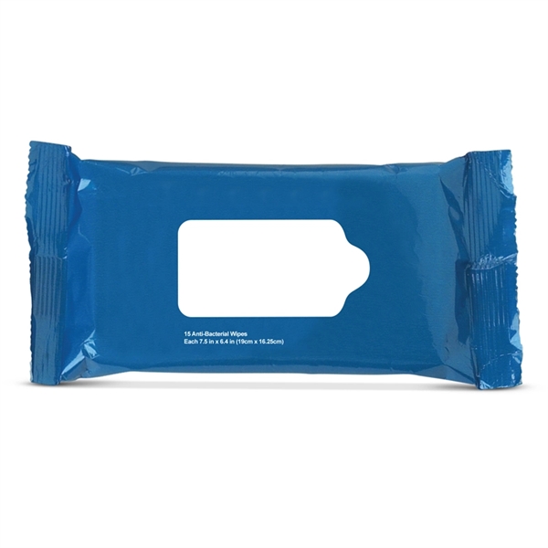 Antibacterial Wet Wipes in Pouch- 15 PC - Image 2