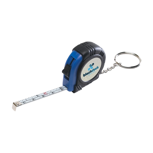 Rubber Tape Measure Key Tag With Laminated Label - Image 4