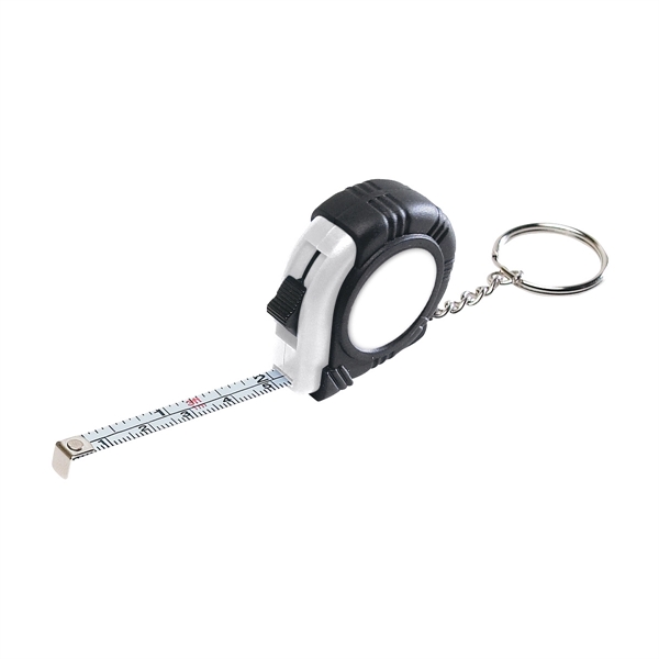 Rubber Tape Measure Key Tag With Laminated Label - Image 6