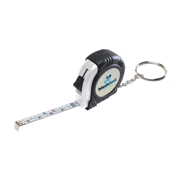 Rubber Tape Measure Key Tag With Laminated Label - Image 7