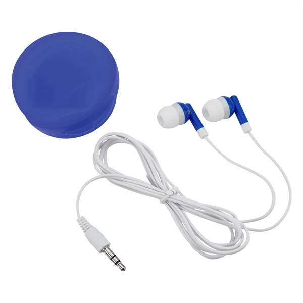 Earbuds In Round Plastic Case - Image 5