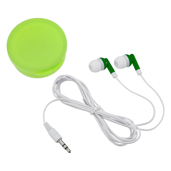 Earbuds In Round Plastic Case - Image 8