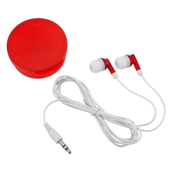 Earbuds In Round Plastic Case - Image 13