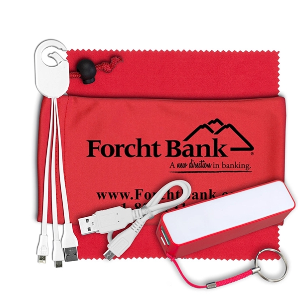 Mobile Tech Power Bank Accessory Kit w/ Cloth in Cinch Pouch - Image 8