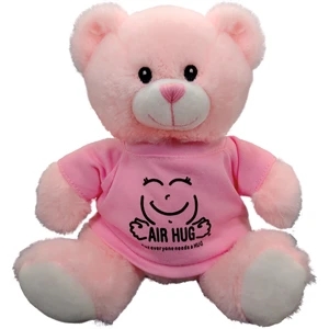 NEW 8" Embroidered Eyes Pink Bear