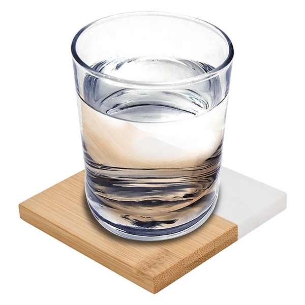 Marble And Bamboo Coaster - Image 4