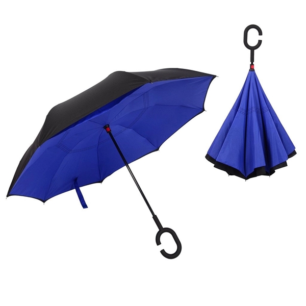 Reverse Umbrella with C-Shaped Handle
