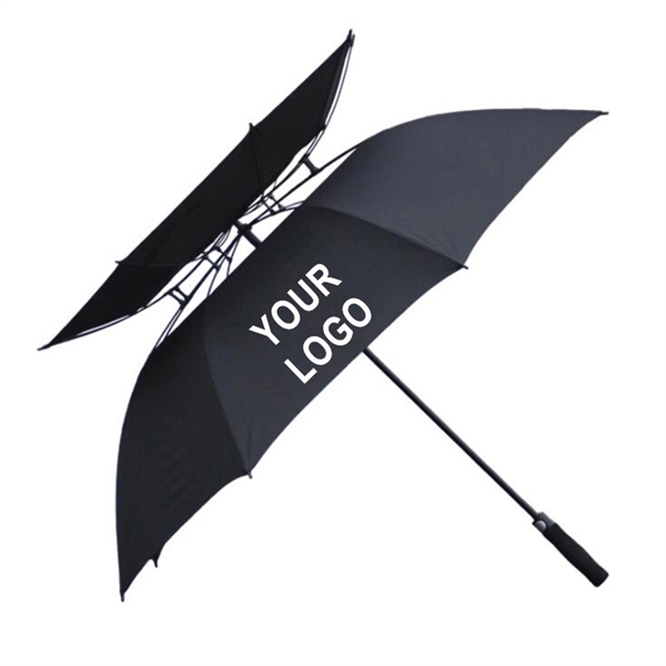 60" Arc Double Canopy Auto Open Golf  Umbrella      - Image 1