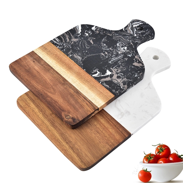 White/Black Marble with Wooden Cheese Board - Image 2