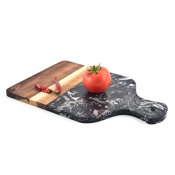 White/Black Marble with Wooden Cheese Board - Image 4