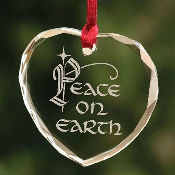 Personalized Christmas Crystal Ornament - Heart - Image 3