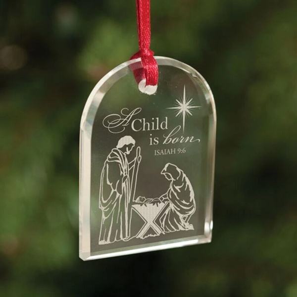 Personalized Holiday Jade Ornament - Domed Tablet - Image 2