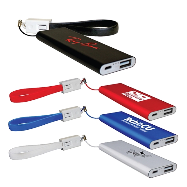 Flat Power Bank With Cable - Image 1