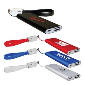 Flat Power Bank With Cable