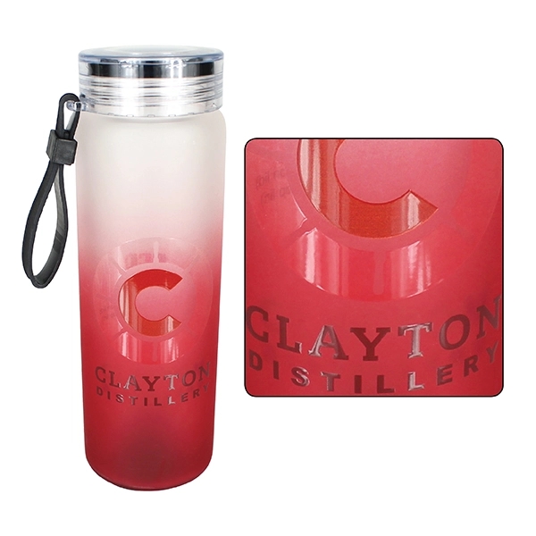20 oz. Halcyon® Frosted Glass Bottle with Screw on Lid, FCD - Image 6