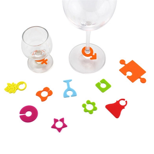 Silicone Wine Glasses Charms Set of 24     - Image 1