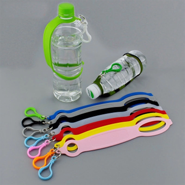 Silicone Water Bottle Carrier Strap with Buckle     - Image 1