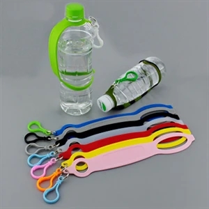 Silicone Water Bottle Carrier Strap with Buckle    