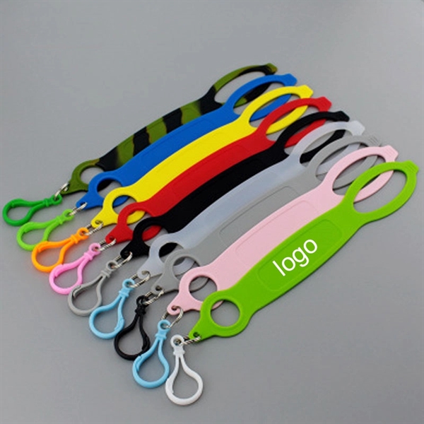 Silicone Water Bottle Carrier Strap with Buckle     - Image 2