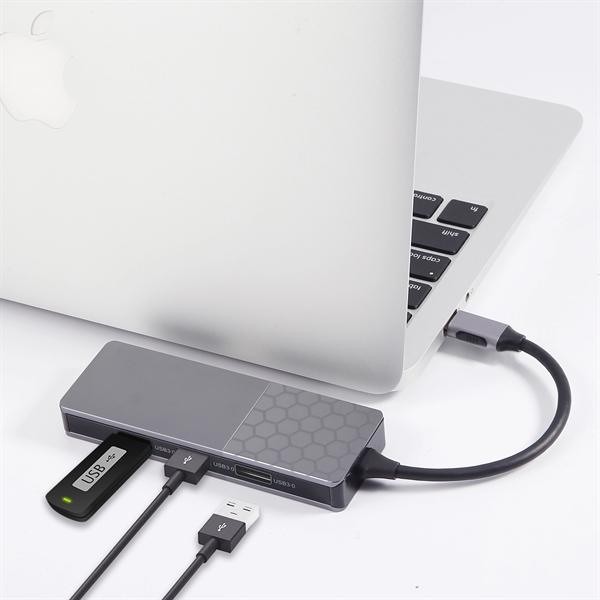 7-In-1 USB Type C Hub 4K USB C To HDMI, 3 USB 3.0 Ports, SD - Image 5